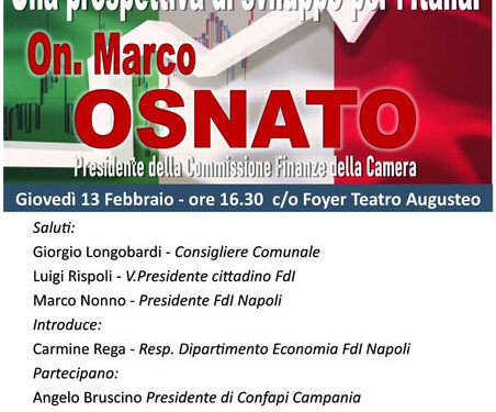 Piano Mattei e Pnrr, FdI organizza convegno a napoli