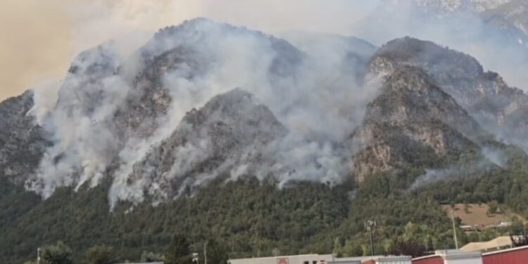 Incendio sui monti del Friuli, in azione tagliafuoco e Canadair