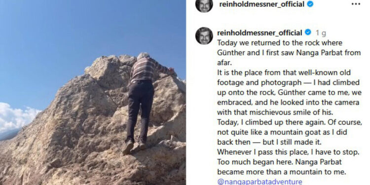 Reinhold Messner al Nanga Parbat in ricordo del fratello